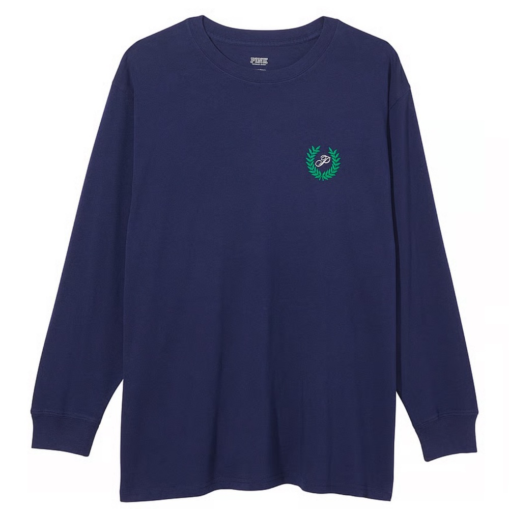 PINK Oversized Long-Sleeve Campus T-Shirt
